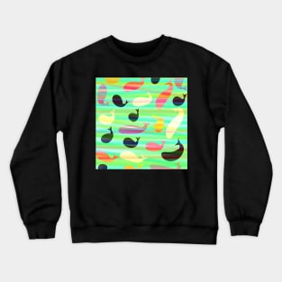 Colorful crayon whales Crewneck Sweatshirt